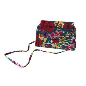 J. Reneé Vintage Purse Lovely Artistic Floral Purse Colorful  Crossbody Handbag